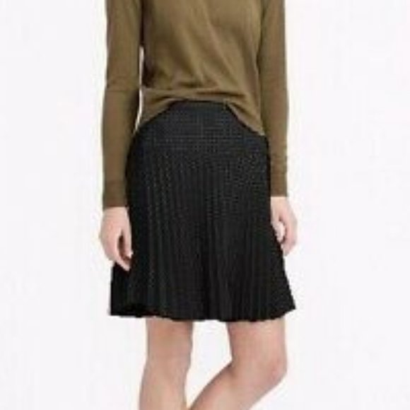 J Crew Black Laser Cut Pleated Skirt - Picture 1 of 4